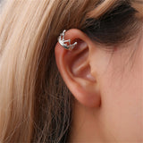 Silver-Plated Heart Crown Ear Cuff
