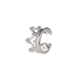 Silver-Plated Heart Crown Ear Cuff