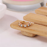 Cubic Zirconia & 18k Gold-Plated Ear Cuff