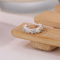 Cubic Zirconia & Silver-Plated Ear Cuff