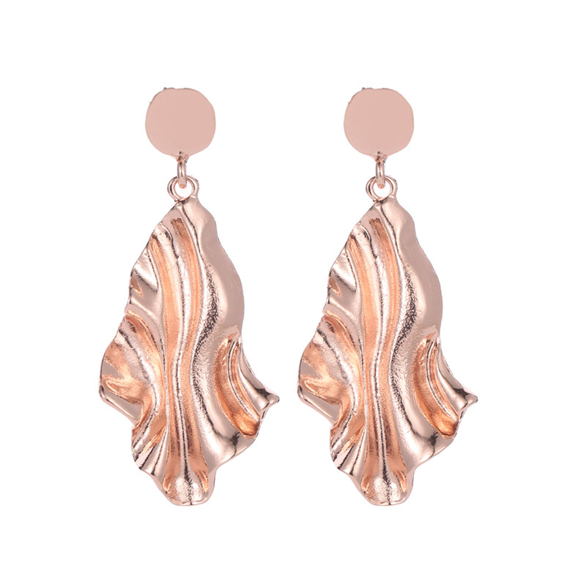 18K Rose Gold-Plated Textured Drop Earrings