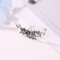 Silver-Plated Rose Ear Cuff
