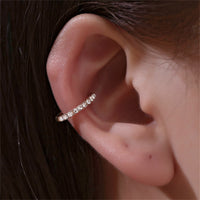 Cubic Zirconia & 18k Gold-Plated Ear Cuff