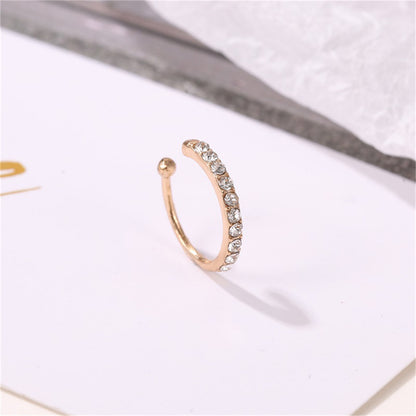 Cubic Zirconia and 18K Gold-Plated Ear Cuff, gold stud earrings for women, vintage-inspired design, lifestyle look