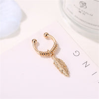 18k Gold-Plated Feather Charm Ear Cuff