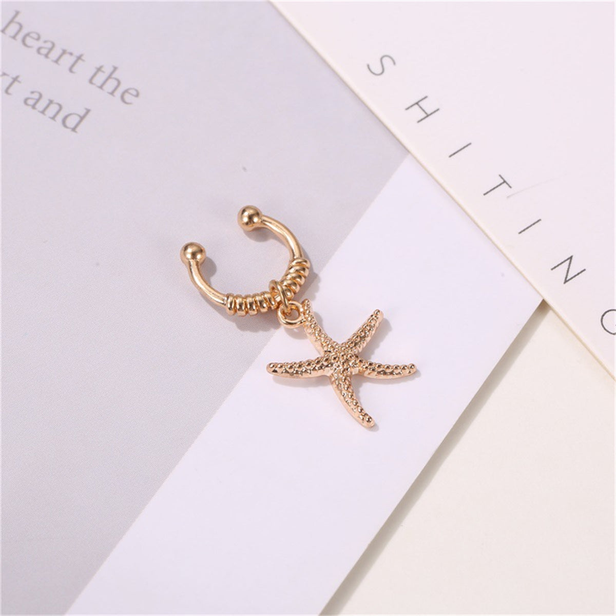 18K Gold-Plated Starfish Charm Ear Cuff
