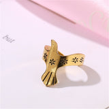 18k Gold-Plated Floral Pigeon Ear Cuff