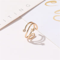 Cubic Zirconia & 18k Gold-Plated Star Layered Ear Cuff