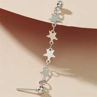 Silver-Plated Star Chain Ear Cuffs