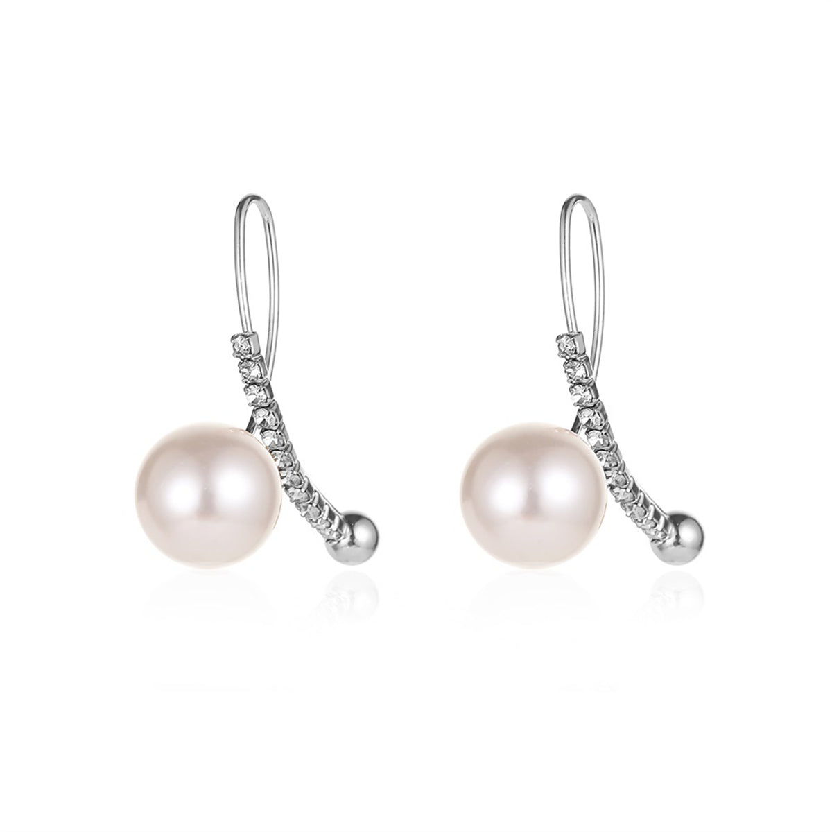Pearl & Cubic Zirconia Silver-Plated Ear Jackets