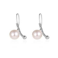 Pearl & Cubic Zirconia Silver-Plated Ear Jackets