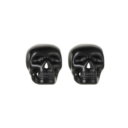 Black Skull Stud Earrings, stud earrings for women, dainty minimalist design, side view