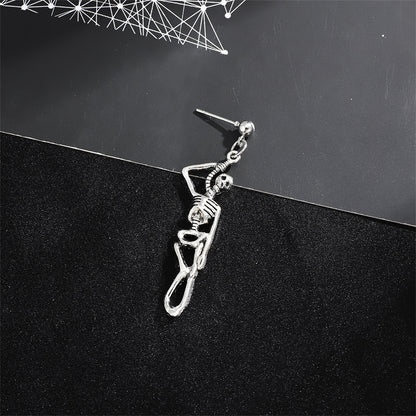 Silver-Plated Skeleton Drop Earrings, silver drop earrings for women, botanical inspired, lifestyle look