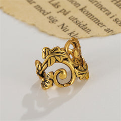 18K Gold-Plated Leaf Swirl Ear Cuff