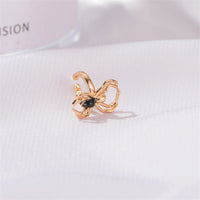 Black & 18k Gold-Plated Spider Ear Cuffs