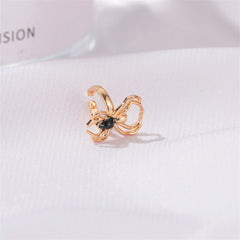 Black & 18K Gold-Plated Spider Ear Cuffs