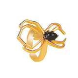 Black & 18k Gold-Plated Spider Ear Cuffs