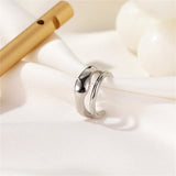 Silver-Plated Abstract Layered Ear Cuff