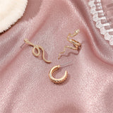 18k Gold-Plated Snake Three-Piece Stud Earring & Ear Cuff Set