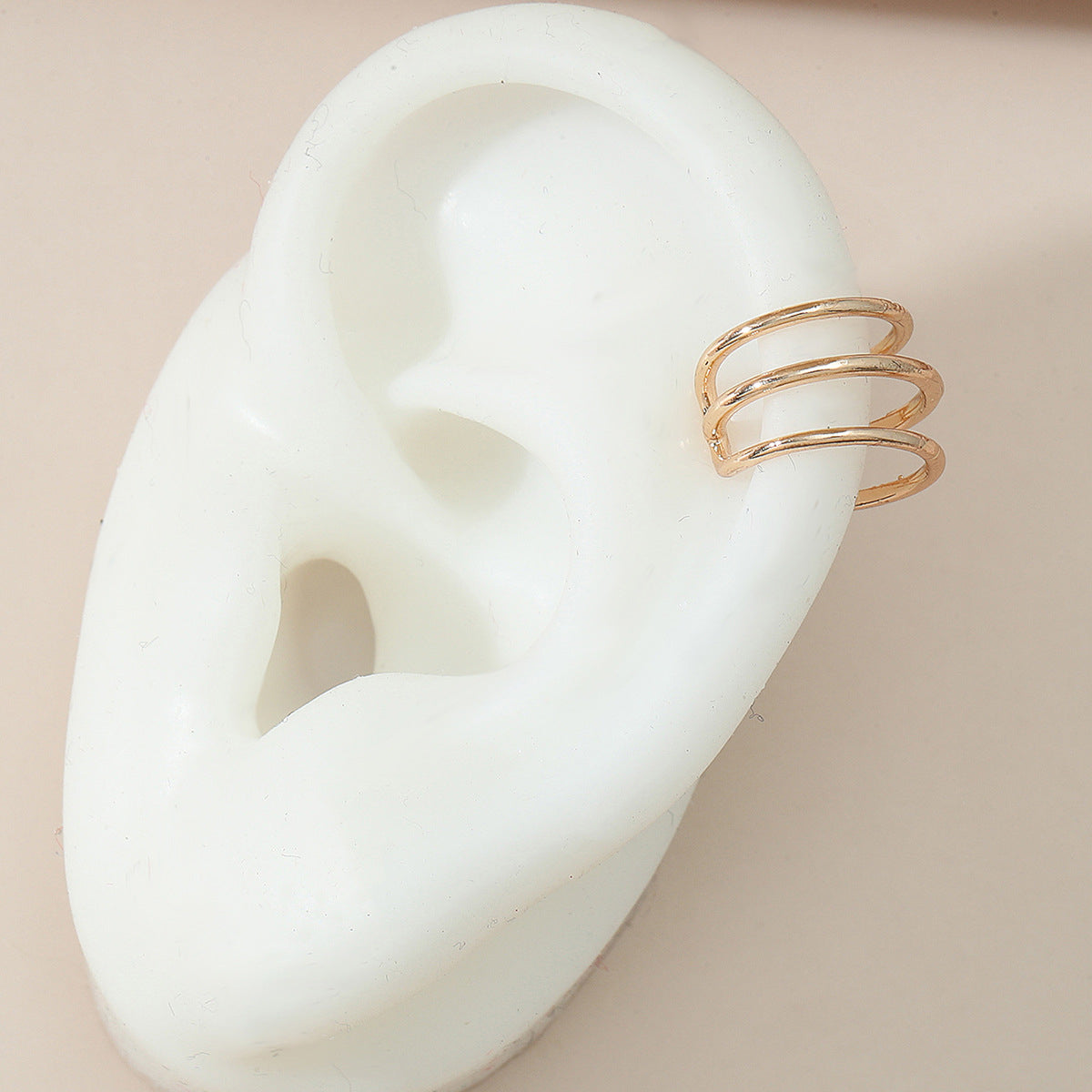 18K Gold-Plated Layered Ear Cuff, gold stud earrings for women, everyday style, lifestyle look