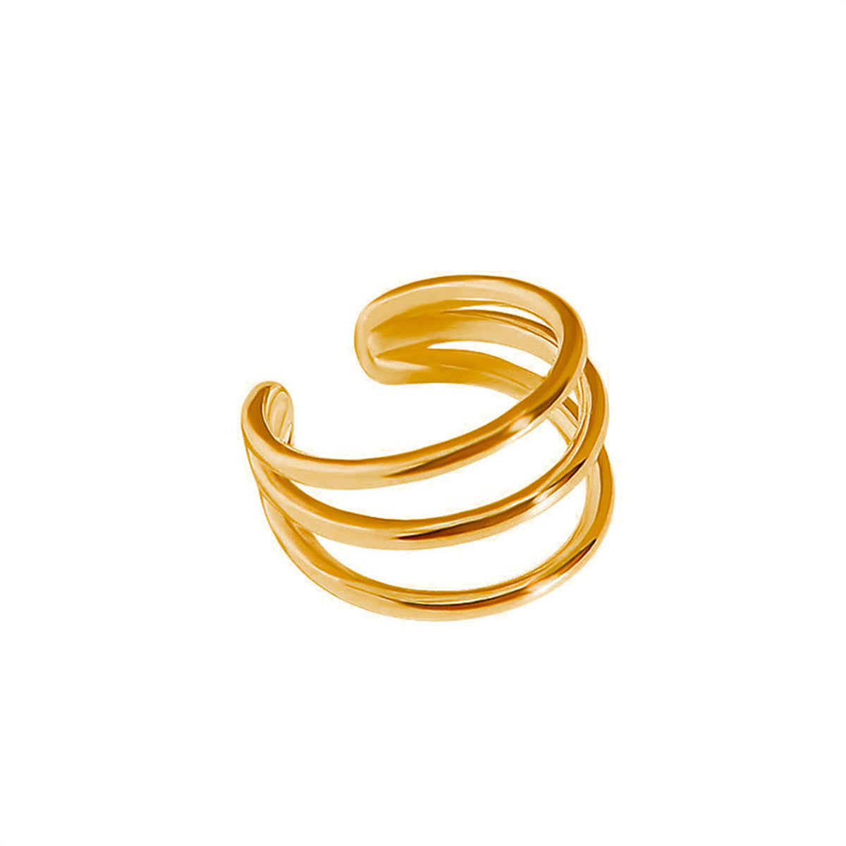 18K Gold-Plated Layered Ear Cuff, gold stud earrings for women, everyday style, side view