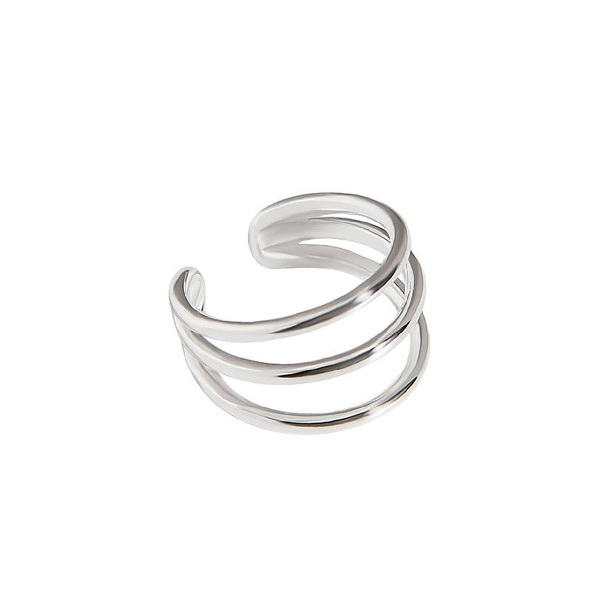 Silver-Plated Layered Ear Cuff, silver stud earrings for women, botanical inspired, side view
