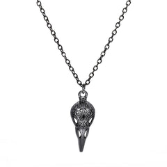 Black Crow Pendant Necklace