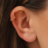 18k Gold-Plated Oval Cable-Chain Ear Cuff