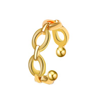 18k Gold-Plated Oval Cable-Chain Ear Cuff