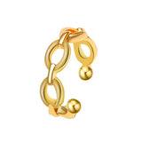 18k Gold-Plated Oval Cable-Chain Ear Cuff