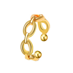 18K Gold-Plated Oval Cable-Chain Ear Cuff