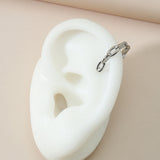 Silver-Plated Thin Cable-Chain Ear Cuff