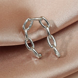 Silver-Plated Thin Cable-Chain Ear Cuff