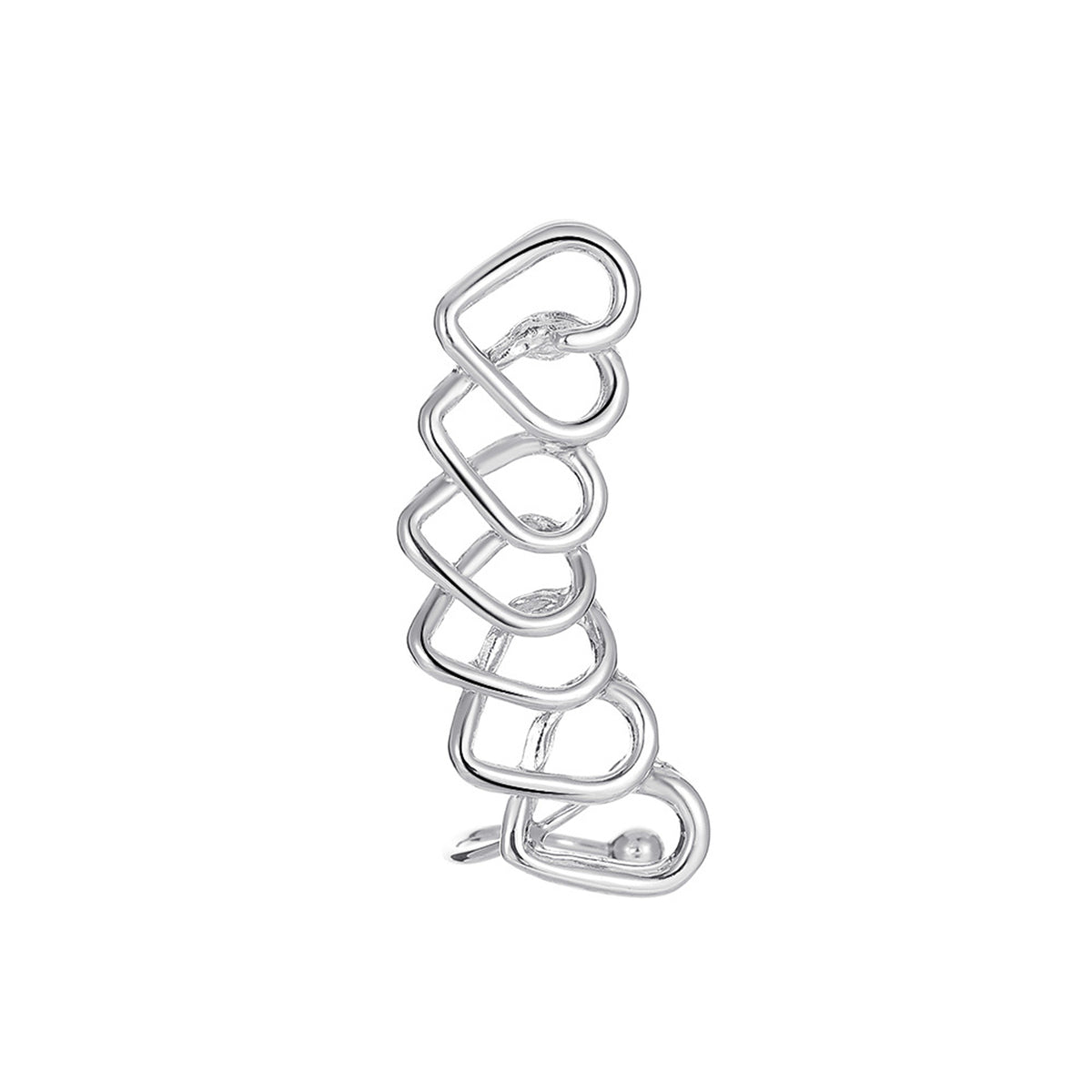 Silver-Plated Hearts Ear Climber