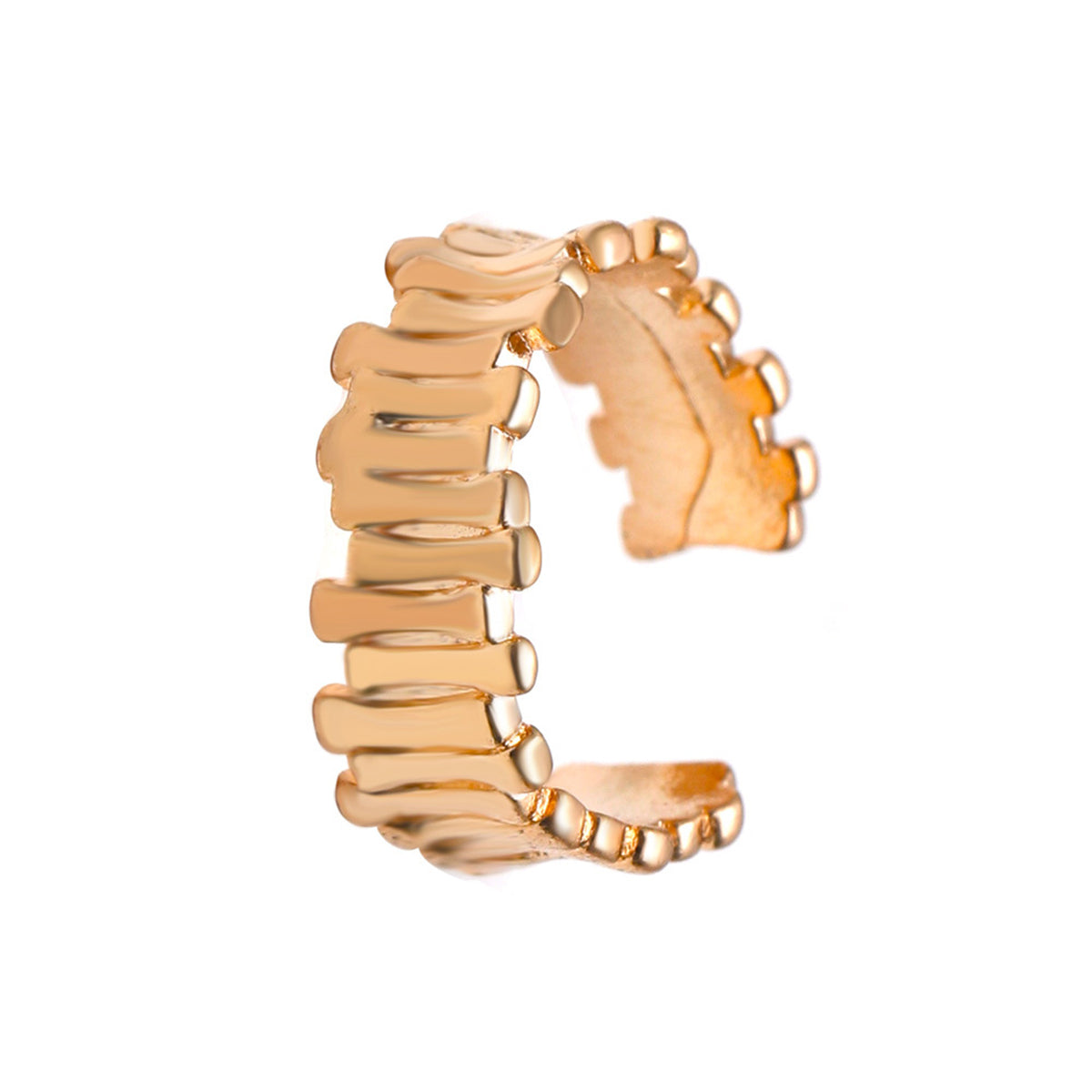 18K Gold-Plated Stacked Bar Ear Cuff, gold stud earrings for women, everyday style, side view