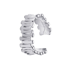 Silver-Plated Stacked Bar Ear Cuff
