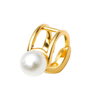 Pearl & 18k Gold-Plated Layered Ear Cuffs