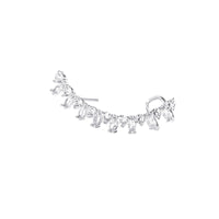 Crystal & Cubic Zirconia Silver-Plated Ear Climber