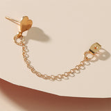 18k Gold-Plated Heart Chain Ear Jacket