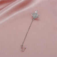 Cubic Zirconia & Silver-Plated Star Planet Ear Cuff
