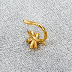 Cubic Zirconia & 18K Gold-Plated Dragonfly Ear Cuff