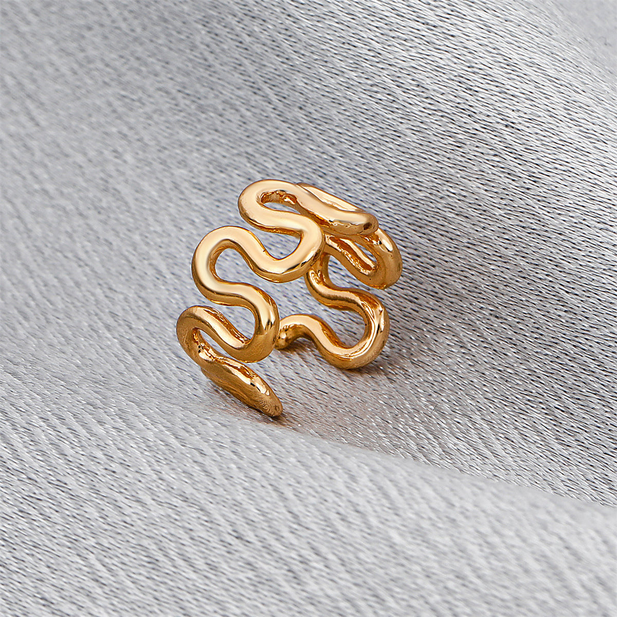 18K Gold-Plated Snake Ear Cuff, gold stud earrings for women, elegant gift for her, lifestyle look