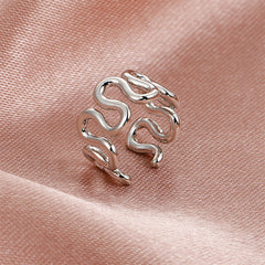 Silver-Plated Snake Ear Cuff