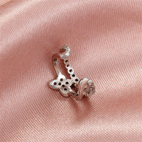 Cubic Zirconia & Silver-Plated Butterfly Layered Ear Cuffs