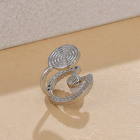 Cubic Zirconia & Pearl Silver-Plated Round Ear Cuff