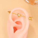 18k Gold-Plated Heart & Arrow Ear Cuff
