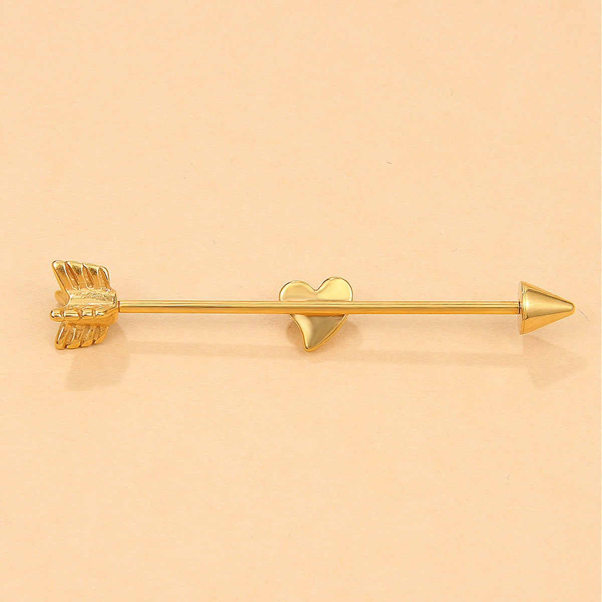 18K Gold-Plated Heart & Arrow Ear Cuff