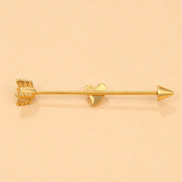 18k Gold-Plated Heart & Arrow Ear Cuff
