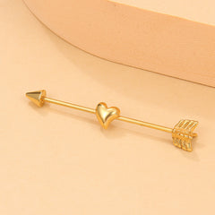 18K Gold-Plated Heart & Arrow Ear Cuff