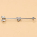 Silver-Plated Heart Arrow Ear Cuffs